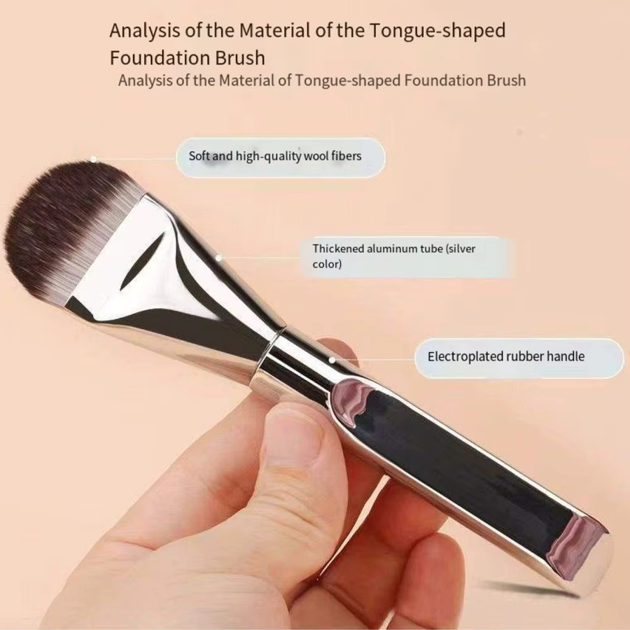 Foundation-Pinsel, Flachkopf-Maskenpinsel, Gesichts-Make-up-Applikator - Bild 2