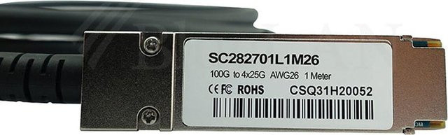 BlueOptics InfiniBand-Kabel QSFP28 auf 4 x SFP28, Schwarz, Länge: 3 m - Bild 1