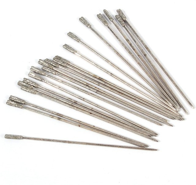 20 Stück Diamantbeschichtete Lapidarschleifbohrer Nadeln von TOMTOP JMS in Weiß und Silber, Durchmesser: 1 mm - Bild 1