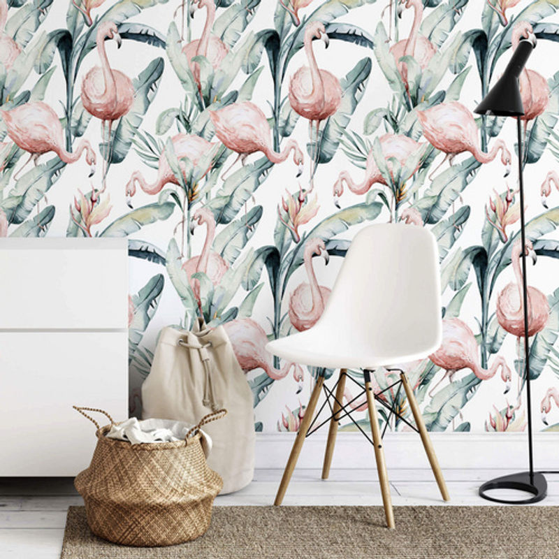 K&L Wall Art Vliestapete für Kinderzimmer mit Tropen Dschungel und Flamingo, mehrfarbig, matt - Bild 5