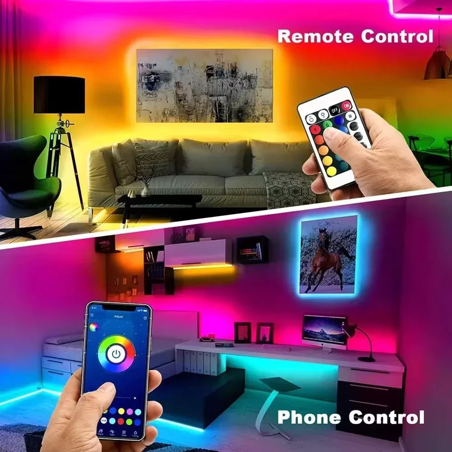 Saimili Bluetooth RGB LED-Streifen für TV-Hintergrundbeleuchtung, USB 5V, Multicolour, mit App- und Fernbedienung, flexibel und zuschneidbar - Bild 4