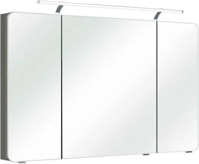 Pelipal Spiegelschrank Serie 4005 Steingrau mit Soft-Close-Türen und Regalen, Breite: 120 cm - Bild 1