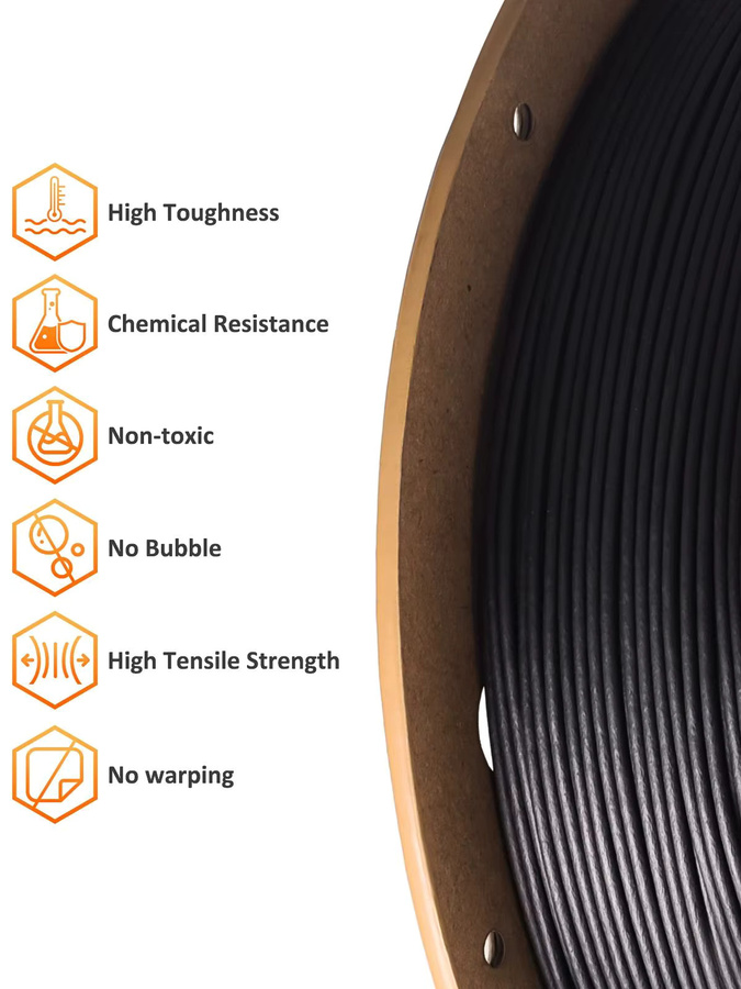 Eryone PP-Kohlefaser Filament Schwarz für FDM 3D-Druck, 0,9 kg - Bild 7