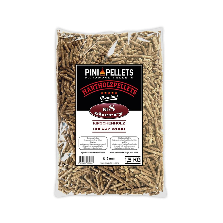 PINI Grillpellets Kirsche Nr. 8 BBQ Hartholzpellets zum Grillen und Räuchern, 1,5 kg - Bild 2