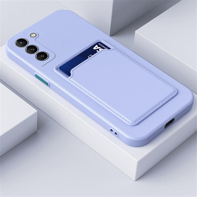Weiche TPU Silikon Handyhülle mit Kartensteckplatz für Samsung Galaxy S25 S24 S23 S22 S21 FE Plus Ultra Note 20 A55 A54 A35 A34 A25 A24 A15 4G 5G in verschiedenen Farben - Bild 1