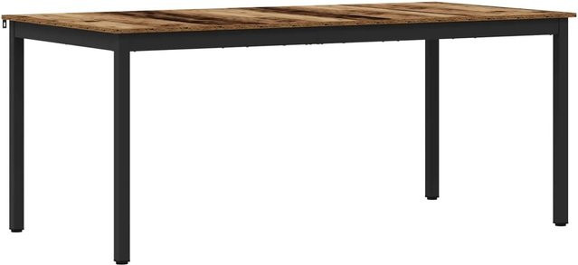 vidaXL Esstisch aus Holzwerkstoff und Metall in Schwarz und Braun, rechteckig, B/T/H: 180 x 90 x 75 cm - Bild 1