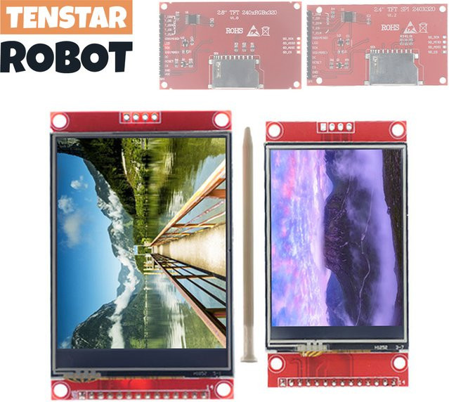 TENSTAR ROBOT SPI TFT LCD Touch Panel mit ILI9341 Treiberchip und Touch Pen, Rot, 240x320 Pixel - Bild 1