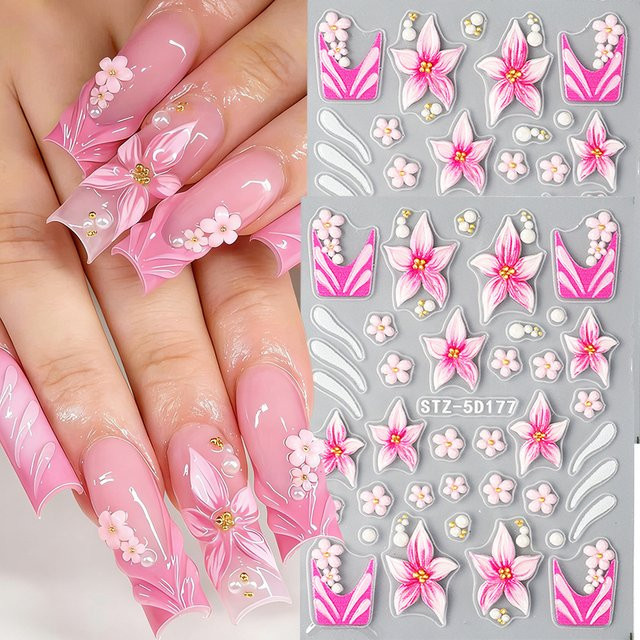 Full Beauty Nagelkunst-Aufkleber, Rosa, Glänzend - Bild 1