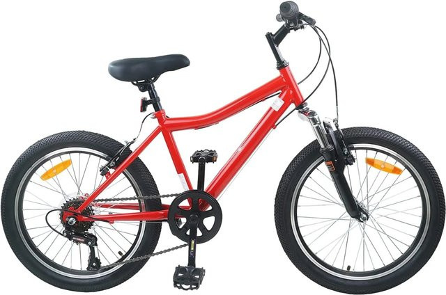 vidaXL Kinderfahrrad 24 Zoll 6-Speed Rot für 8-12 Jahre Alt - Bild 1