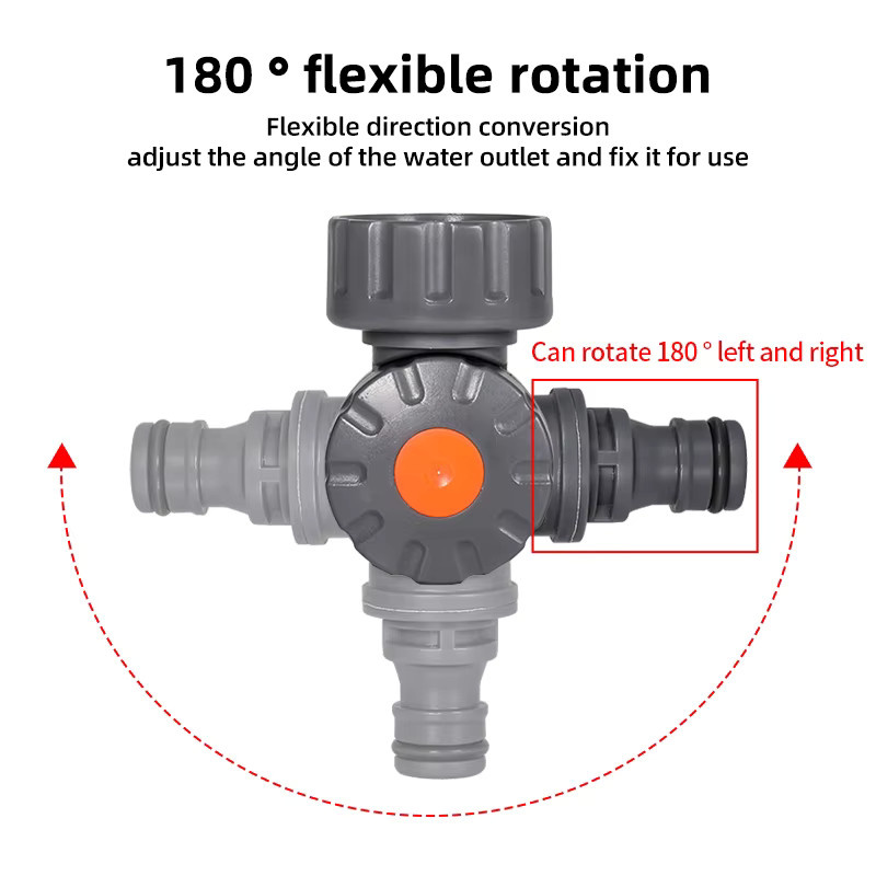 Universal-Adapter mit Gewindeanschluss und drehbarem Kugelhahn für Wasserleitungen sowie Schnellanschluss für Sanitär und Garten - Bild 2