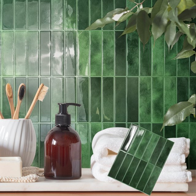 Selbstklebender 3D Mosaik-Wandaufkleber in geometrischem Design, ölbeständig und hitzebeständig, wasserdichte Fliesendekoration für Küche und Badezimmer - Bild 1