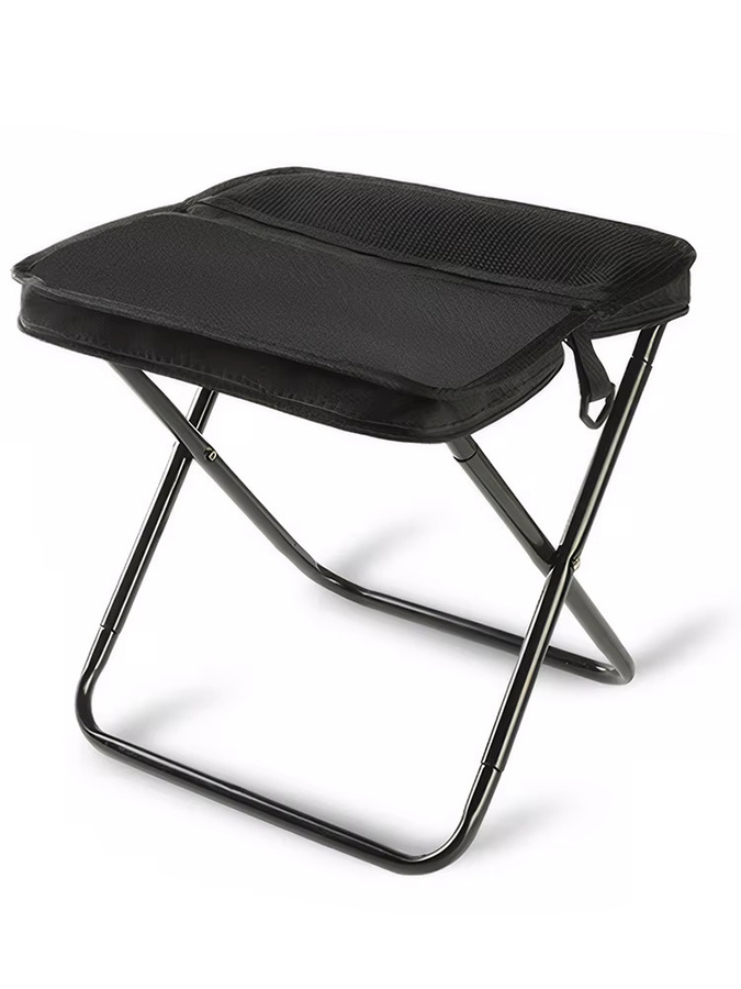 Alloet Rucksackhocker mit integriertem Aufbewahrungsstuhl und Netztasche, zusammenklappbarer Outdoor-Sitz aus Textilene und Metall, Beige - Bild 5