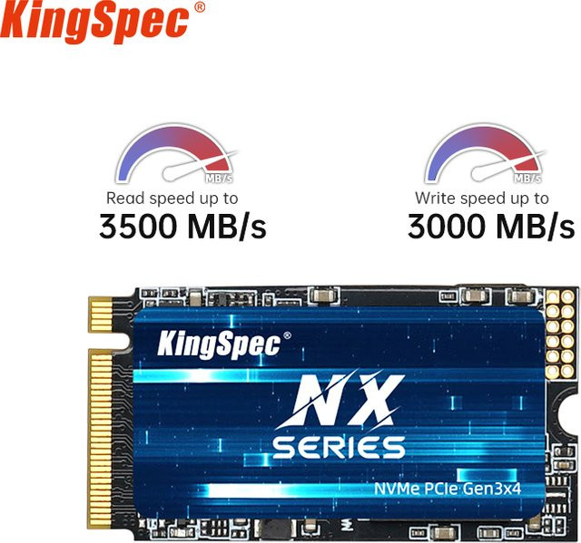 KingSpec M.2 NVMe SSD PCIe 3.0 Laufwerk für Notebook und Desktop in Blau - Bild 1