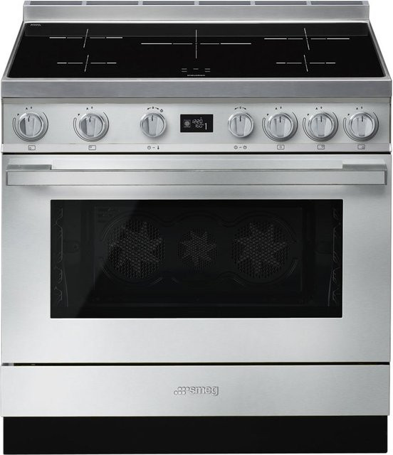 Smeg Stand-Elektroherd CPF9IPX mit Induktionsfeld in Edelstahl Silber - Bild 1
