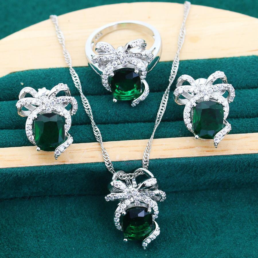 YIRAN Jewelry 5 Schmuckset, Kupfer, Zirkonia, Silber, Unisex - Bild 3
