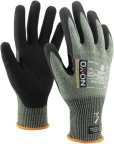 OX-ON Schnittschutzhandschuh Cut Advanced 9900 in Schwarz, Grau und Grün, Größe 12, mit Nitrilbeschichtung - Bild 1