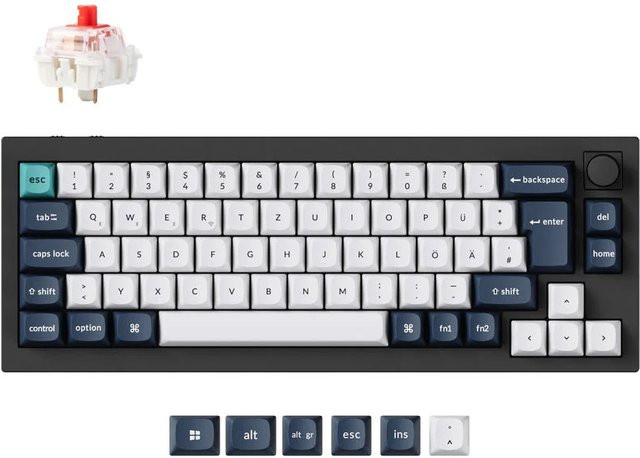 Keychron Q2 Max ISO-Layout Kabellose Mechanische Tastatur mit QMK/VIA, RGB-Hintergrundbeleuchtung und PBT-Tastenkappen - Bild 1