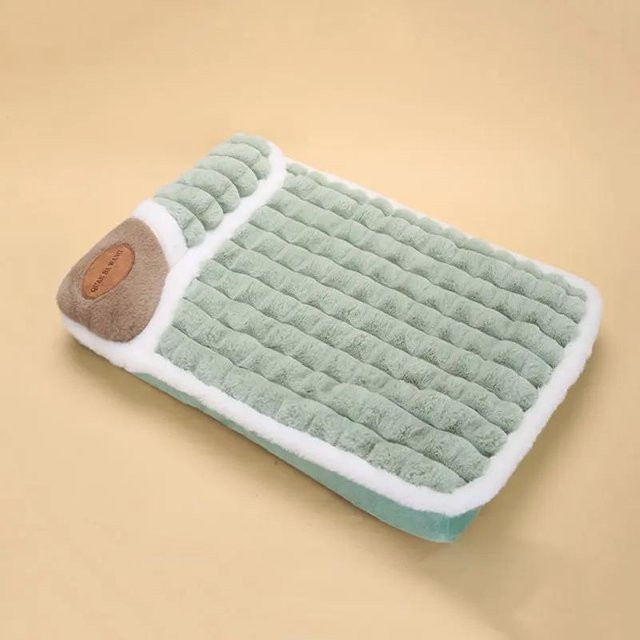 Flauschiges Haustierkissen für Hunde und Katzen, warmes Winternest, abnehmbar und waschbar, Farbe: Beige - Bild 1