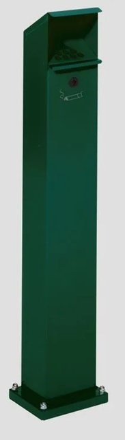 PROREGAL Ascher Standsäule aus verzinktem Stahl mit Schloss und Bodenplatte, Grün, H x B x T: 115 x 18 x 15 cm - Bild 1