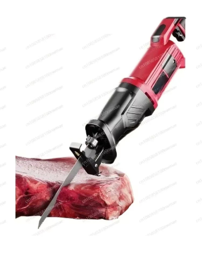 Handgehaltene Knochensäge in Rot zum Schneiden von Schweineknochen und gefrorenem Fleisch für den Haushalt - Bild 2