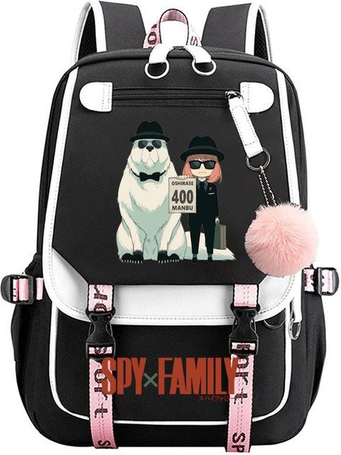 3-teiliges Schulrucksack-Set in Schwarz aus Oxford-Stoff mit großem Fassungsvermögen inklusive Federmäppchen und Schultergurt - Bild 1
