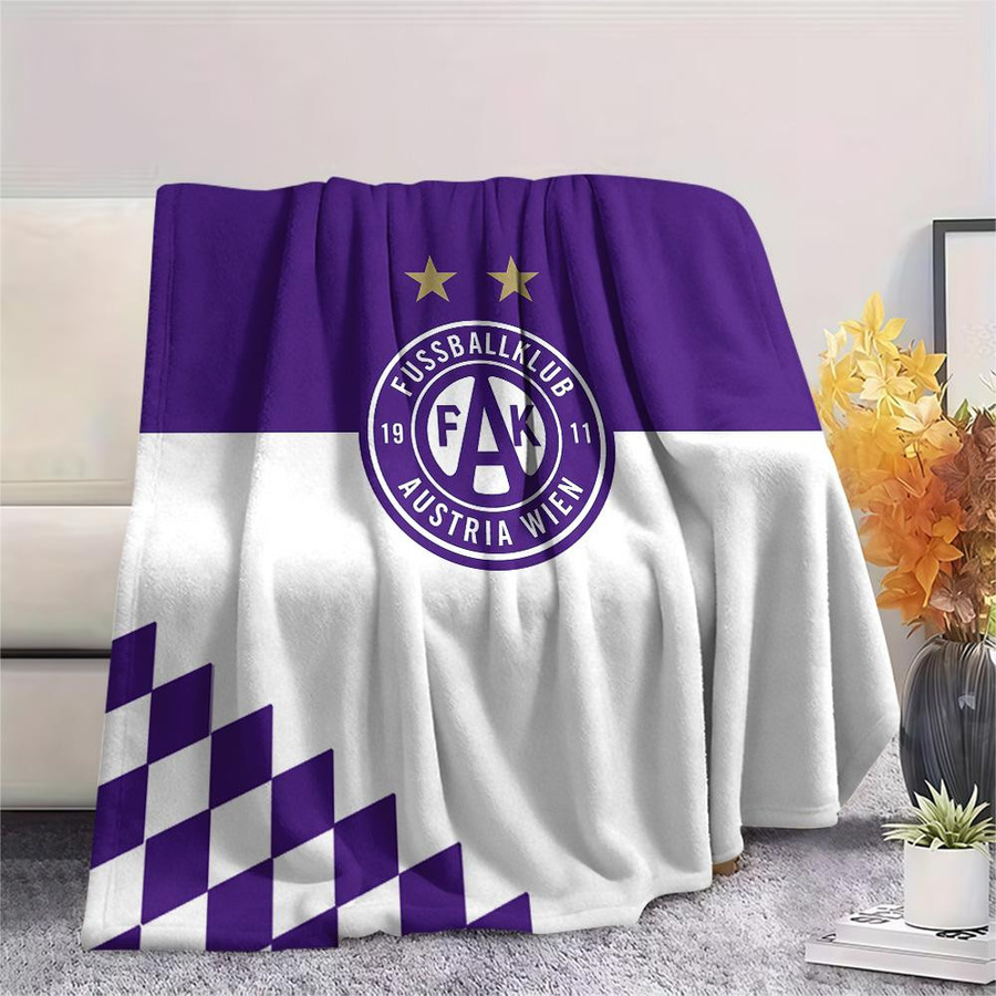 FK Austria Wien Flanell-Decke mit Aufdruck in Lila und Weiß, B/B/H: 150 x 200 cm - Bild 5