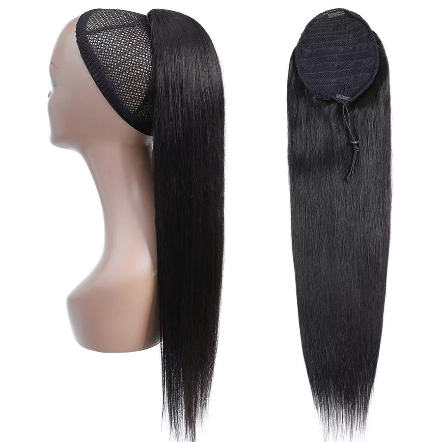 Dula A Hair Clip-in-Pferdeschwanz, Remy-Echthaar, schwarz, glatt - Bild 5
