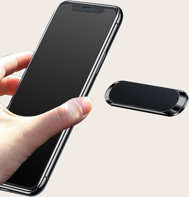 Magnetischer Autotelefon-Halter in Schwarz mit Mini-Streifenform und Nano-Kleber, Maße: 9 x 2,4 mm - Bild 1