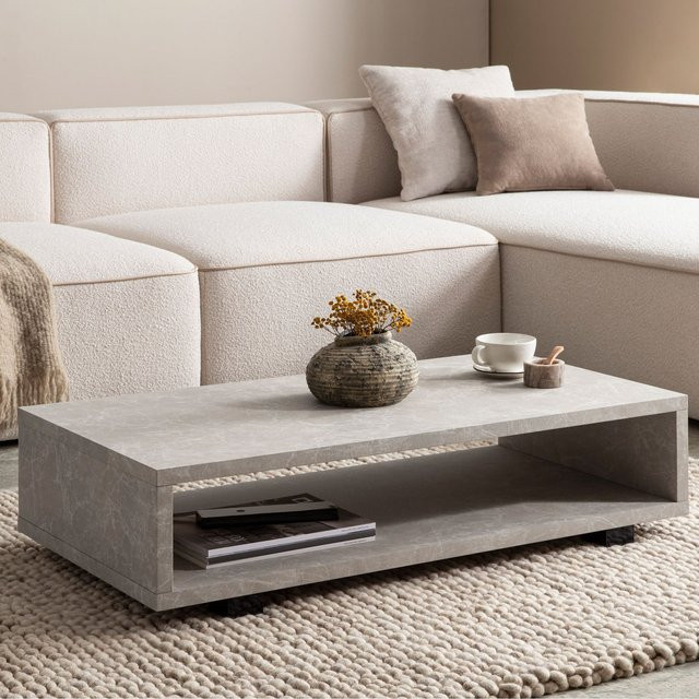 Couchtisch FineBuy modern in Grau mit Stauraum, B/T/H: 100 x 50 x 45 cm - Bild 1