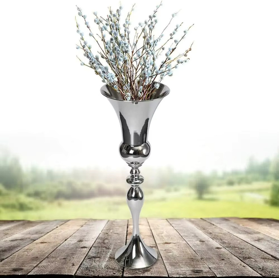 Bymaocar Bodenvase aus Metall in Silber, Höhe: 74 cm - Bild 2