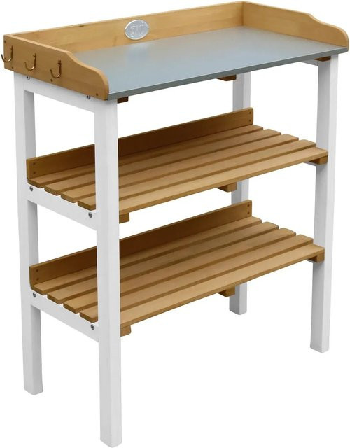 AXI Pflanztisch aus Hemlock-Holz in Braun und Weiß, B/T/H: 76 x 37 x 91,5 cm - Bild 1