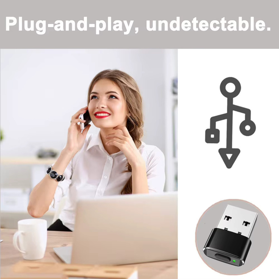 LAIMANEI Mini Automatischer Maus-Jiggler in Schwarz mit Ein/Aus-Taste und USB-Anschluss für Plug-and-Play - Bild 4