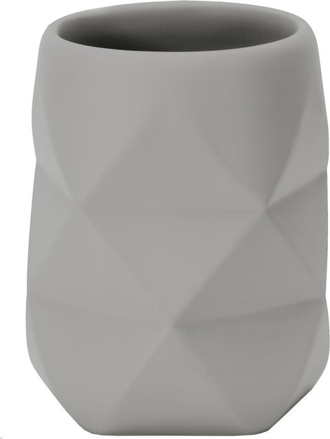 Zahnputzbecher CRACKLE kleine Wolke in Grau und Silber aus Polyresin und Keramik - Bild 1