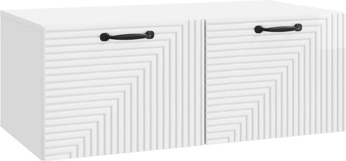 Wandmontierter TV-Schrank vidaXL in Weiß Hochglanz, Modernes Design mit Drehtüren, B/H/T: 78,5 x 41 x 30 cm - Bild 1