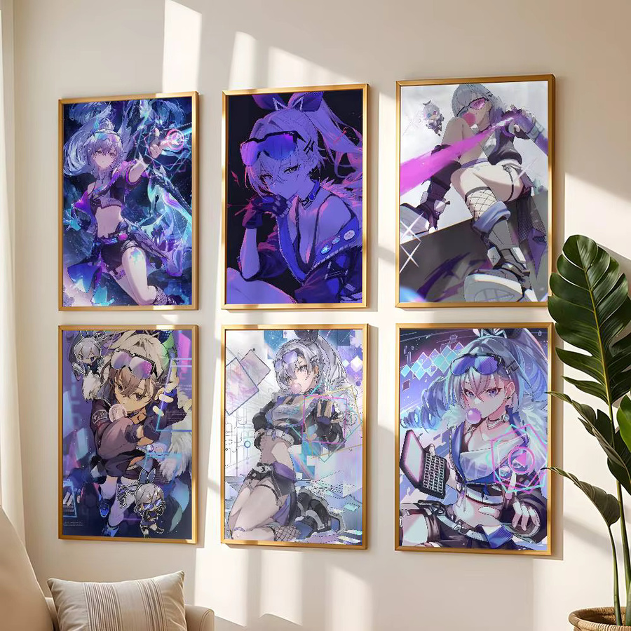 Silver Wolf Poster Bilibili Wandbild als selbstklebender wasserfester Aufkleber in Multicolor, Rechteckig - Bild 4