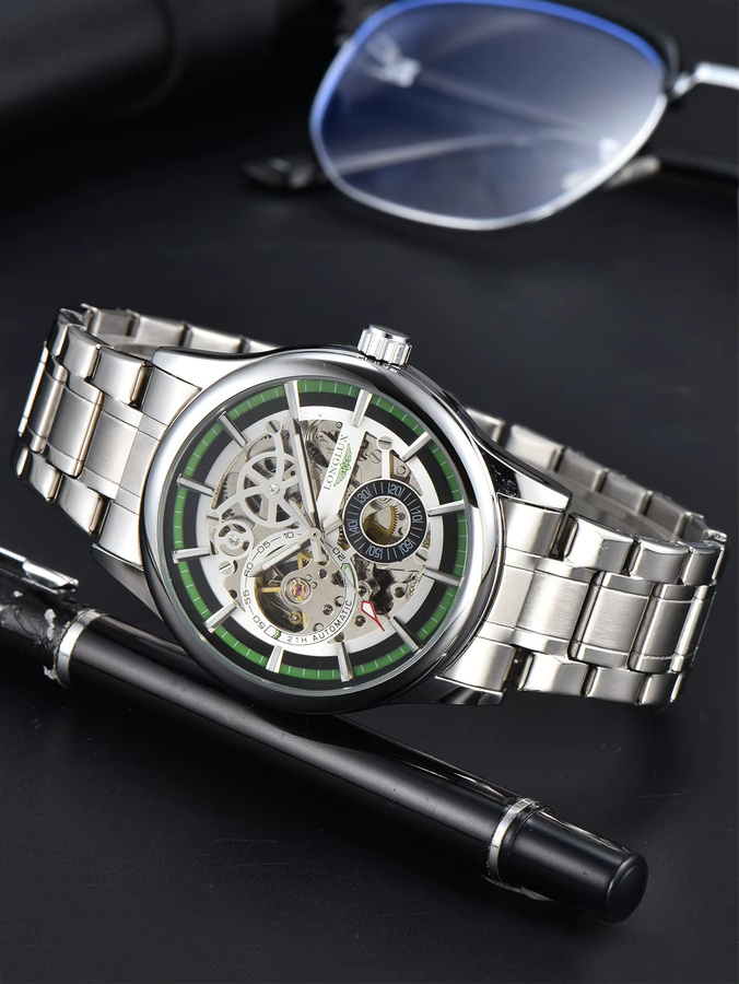 LONGLUX Automatikuhr Edelstahl, Silber, Herren - Bild 3