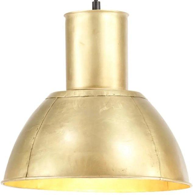vidaXL Hängelampe im Industriestil aus Messing und Eisen, rund, Farbe: Messing/Gold, Durchmesser: 28,5 cm, Fassung: E27 - Bild 1