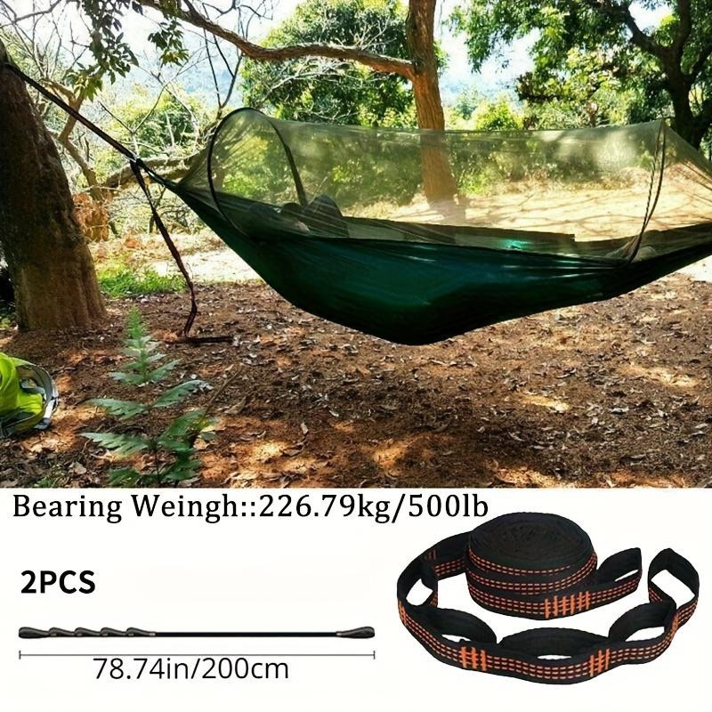 2 Stück Hochbelastbare Hängemattengurte in Orange für Outdoor-Camping mit hoher Tragfähigkeit - Bild 5