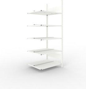 Meta Büro-Anbauregal COMPACT doppelseitig in Lichtgrau, H: 185,0 cm, B: 75,0 cm, T: 60,0 cm - Bild 1