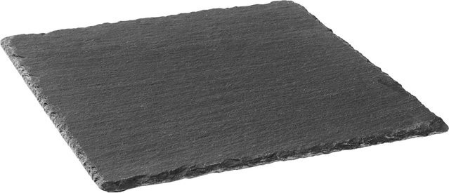 Zandiara Servierplatte Stoney in Schwarz, quadratisch aus Schiefer - Bild 1