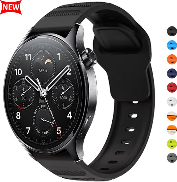 Xiaomi Uhrenarmband Silikon, 22mm, Schwarz, Unisex - Bild 1