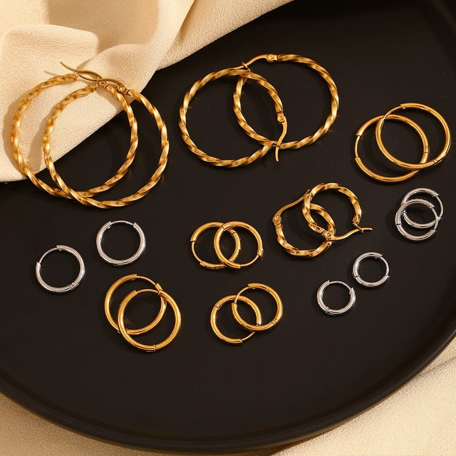 E.B.belle Creolen Edelstahl, Gold, Damen - Bild 1