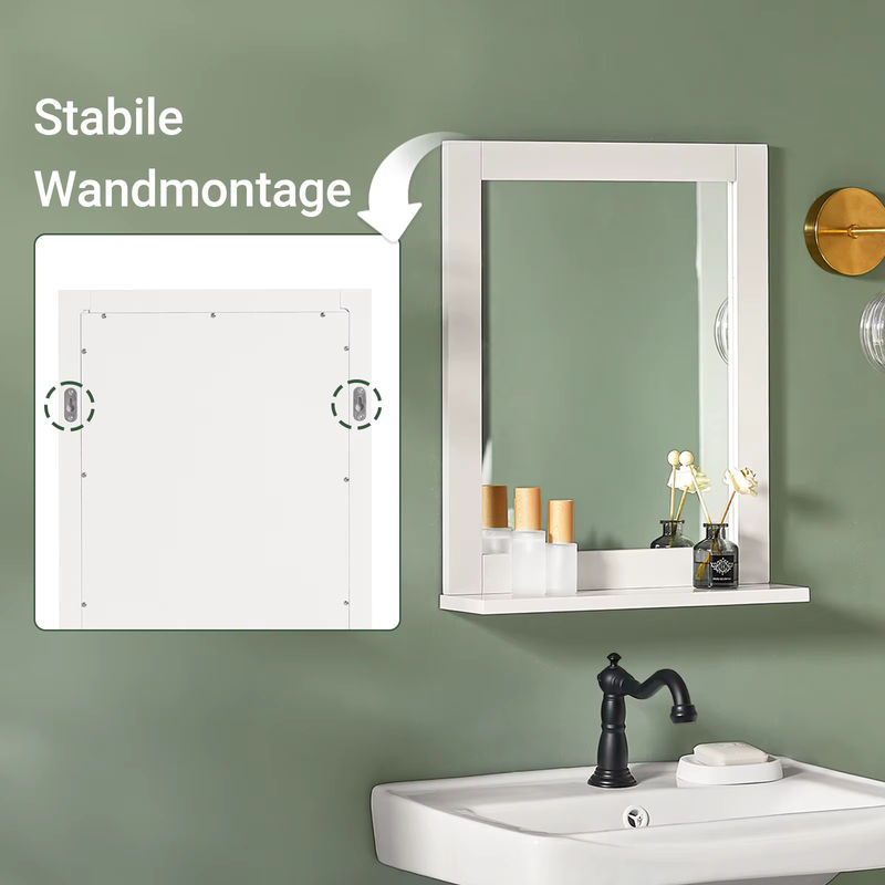 SoBuy Wandspiegel FRG129-W Badspiegel mit Ablage in Weiß, B/T/H: 40 x 10 x 49 cm - Bild 6