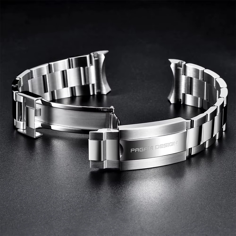 Pagani Design Uhrenarmband Edelstahl, Silber, 20 mm - Bild 2