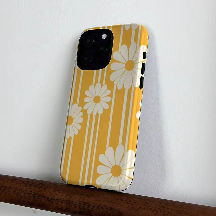 CaseLumi Matte Bumper MagSafe Schutzhülle für iPhone 17 16 15 14 13 Pro Max mit Sonnigen Gänseblümchen in Gelb - Bild 3