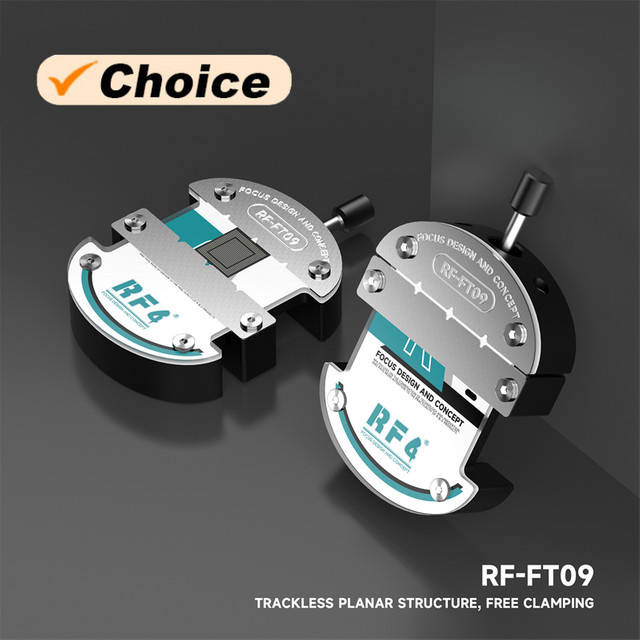 RF4 RF-FT09 Trackless Planar Structure Degumming Repair Fixture für Handy Motherboard BGA CPU IC Chip Clamping Tool in Silber - Bild 1