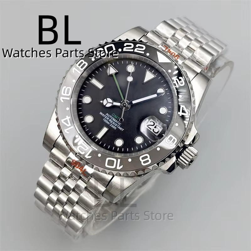 BLIGER Armbanduhr, GMT-Uhr, Edelstahl, 40 mm, Herren, Keramiklünette, Saphirglas - Bild 1