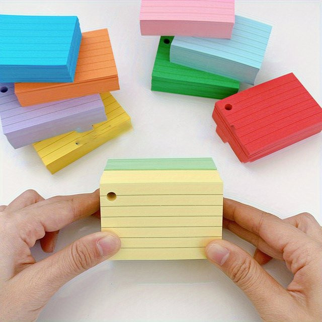 500 Blatt linierte farbige Karteikarten aus Papier für Studium und Schule in Multicolour - Bild 1