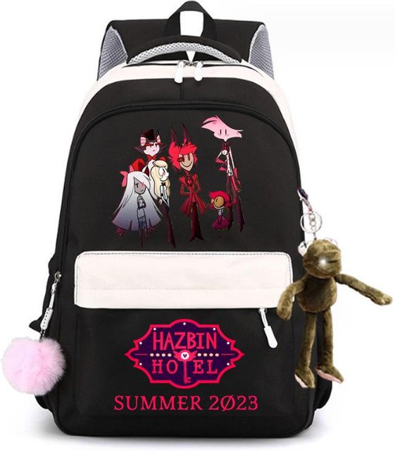 3-teiliges Schulrucksack-Set in Schwarz aus Oxford-Stoff mit großem Fassungsvermögen inklusive Federmäppchen und Schultergurt - Bild 1