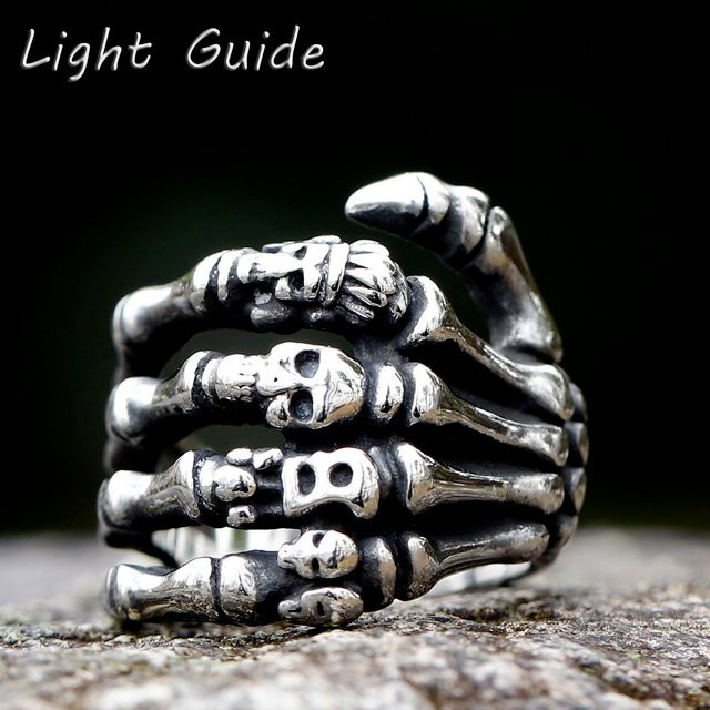 Ring Edelstahl, Gothic, Silber, Herren - Bild 1